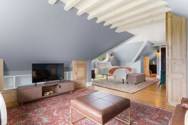 Loft living to bedroom