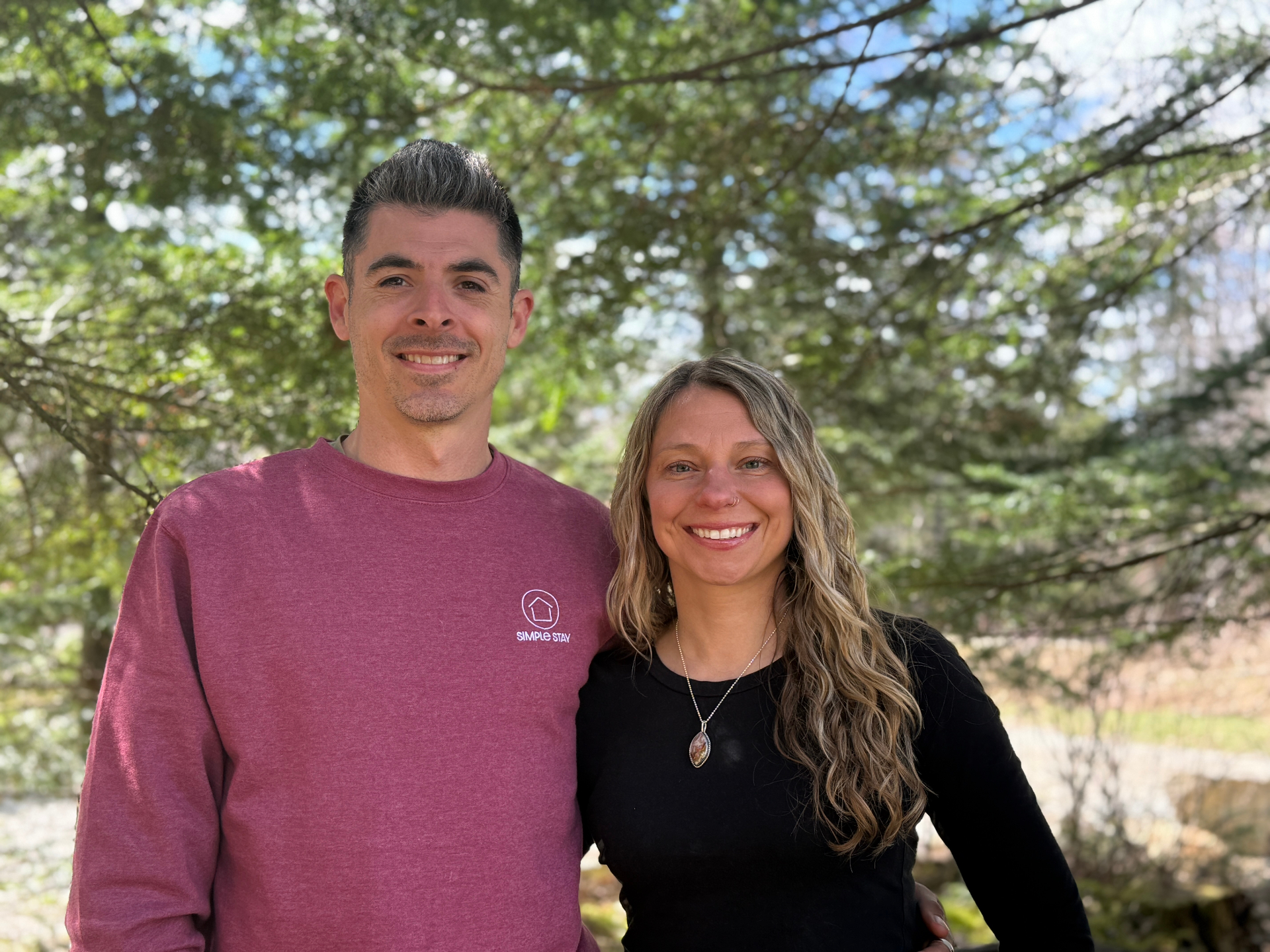 Annie and Chris, owners of Simple Stay Property Management, in Vermont